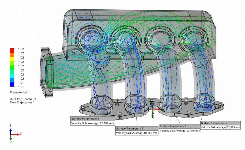 Simulazione CFD del flusso in un condotto