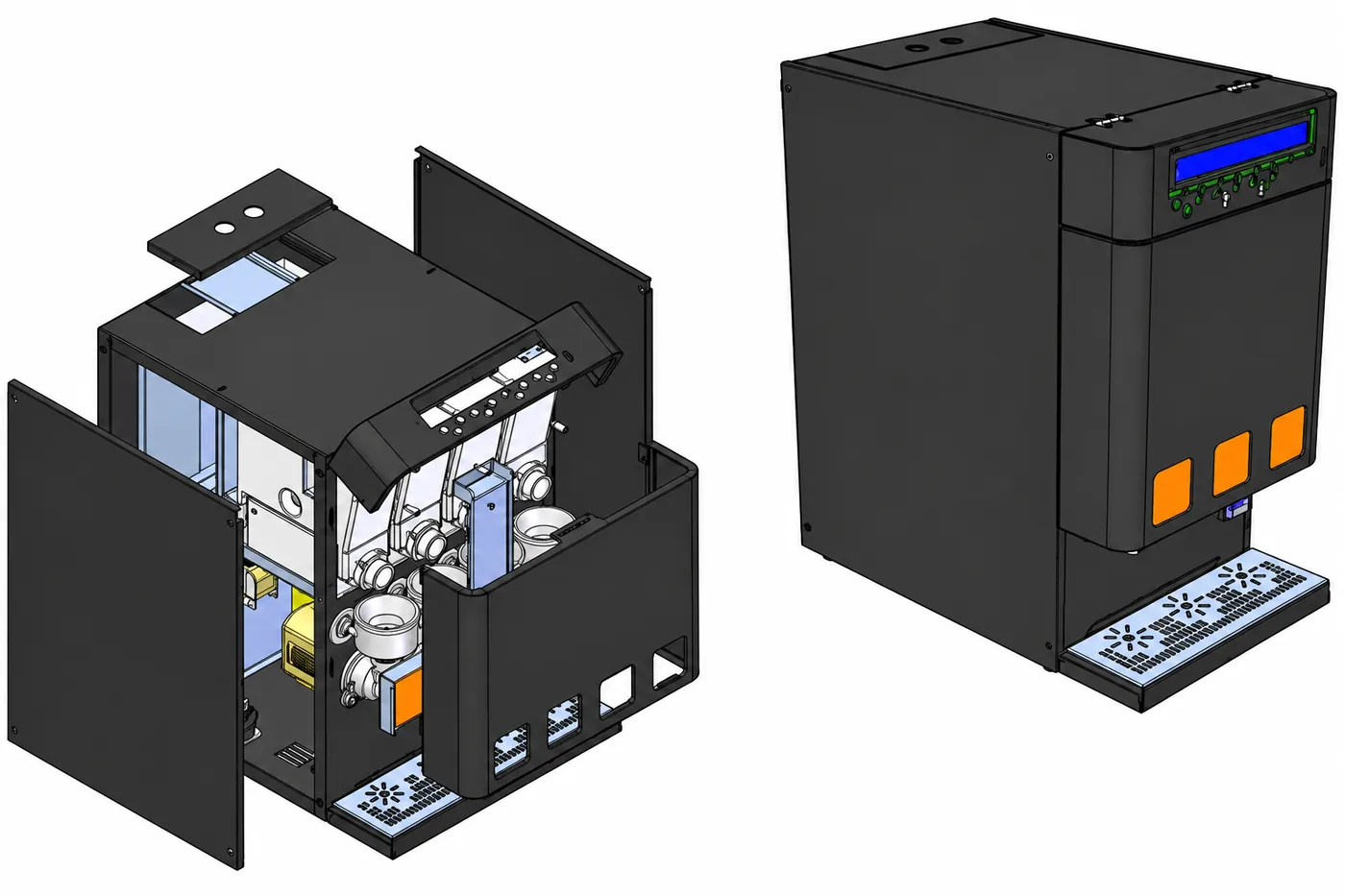 Esploso CAD del distributore Deca Food