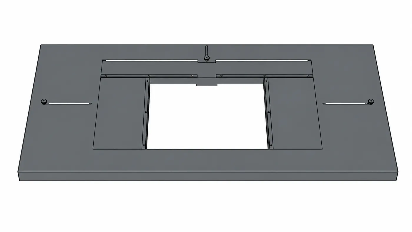 Modello CAD del piano in acciaio per Whirlpool